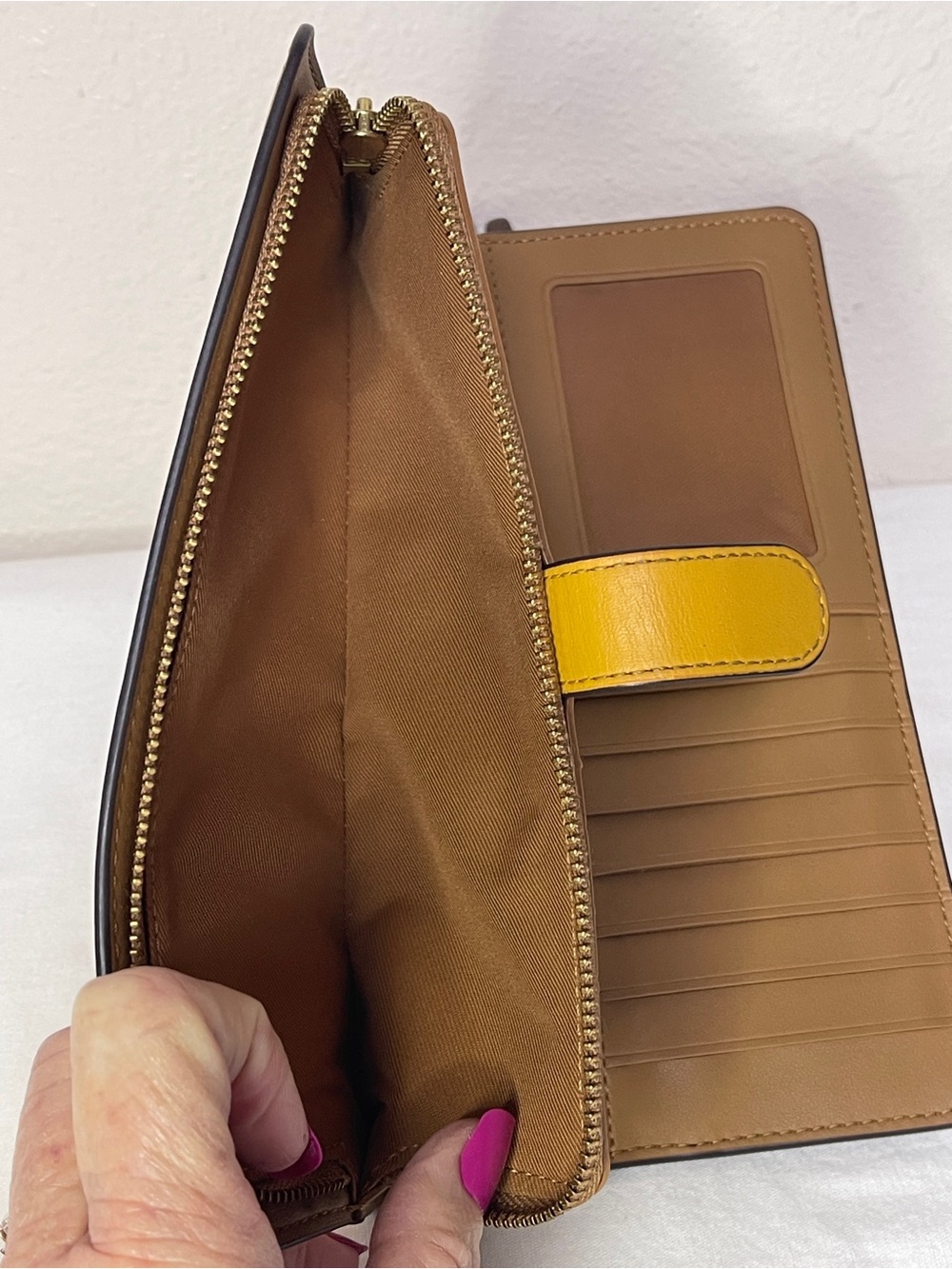 Coach Yellow Mustard Continental Zip Wallet - Picture 8 of 12